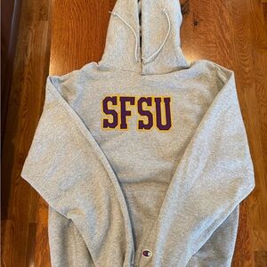 Champion Gray Hoodie with SFSU Logo